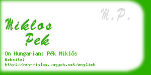 miklos pek business card